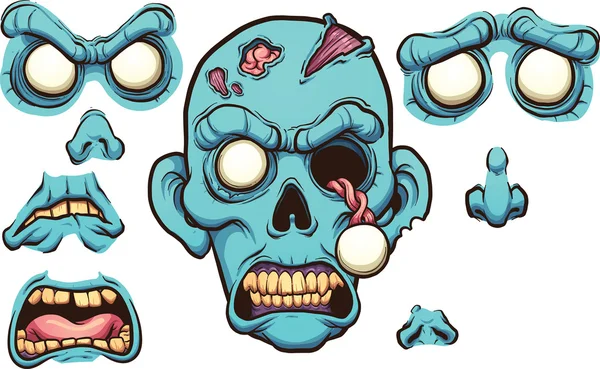 Cabeza de zombie enojado — Vector de stock