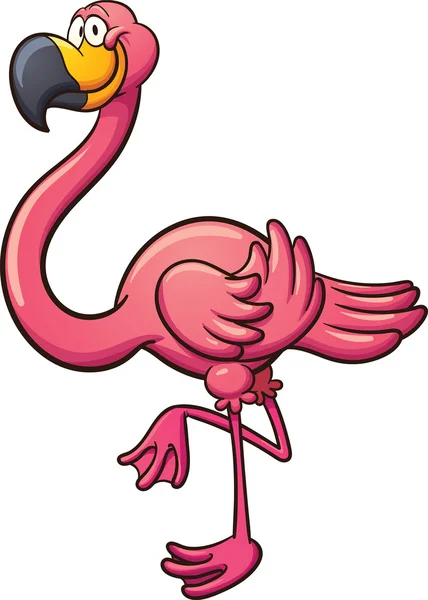 Glücklicher Cartoon-Flamingo — Stockvektor