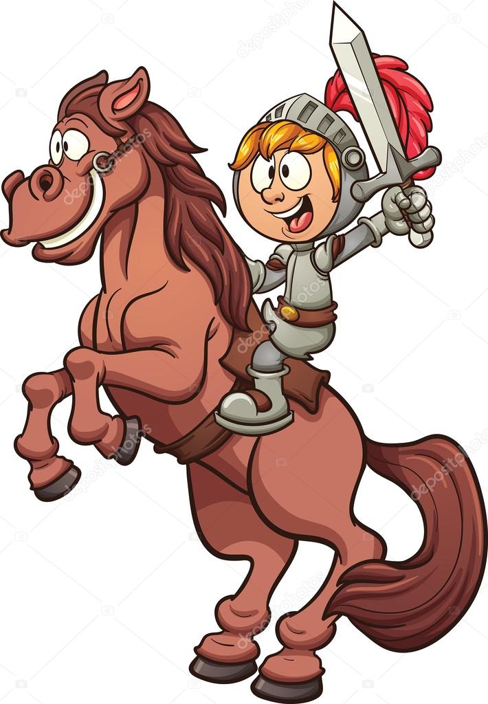 Knight riding a horse — Stock Vector © memoangeles #115224868