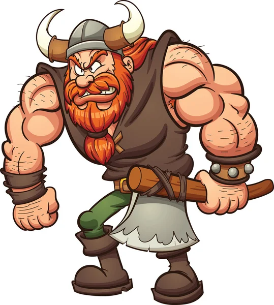 Caricatura fuerte Viking — Archivo Imágenes Vectoriales