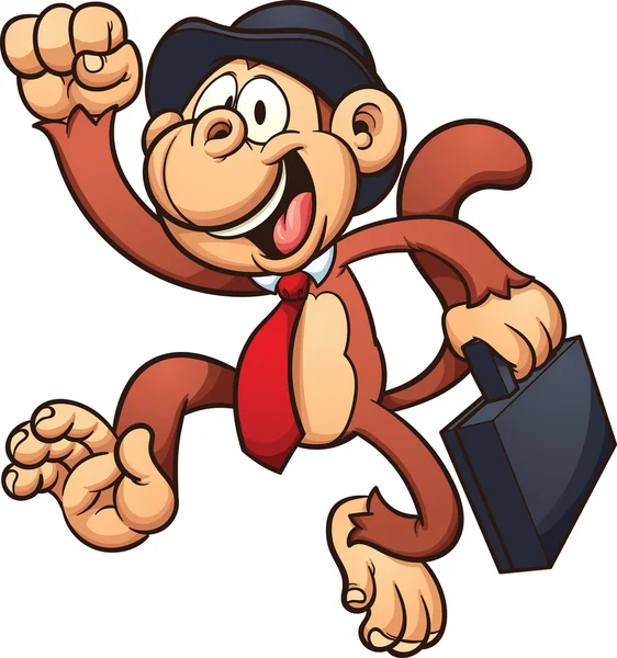 Γελοιογραφία εργαζόμενος μαϊμού — Διανυσματικό Αρχείο