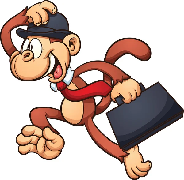 Running worker monkey — Stock Vector