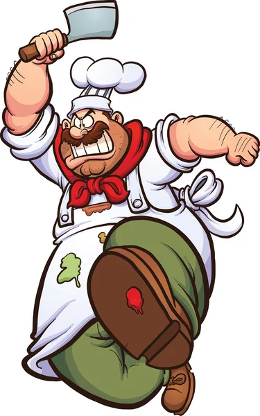 Chef de dessin animé en colère — Image vectorielle