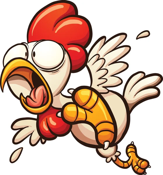 Scared cartoon chicken — Stock Vector