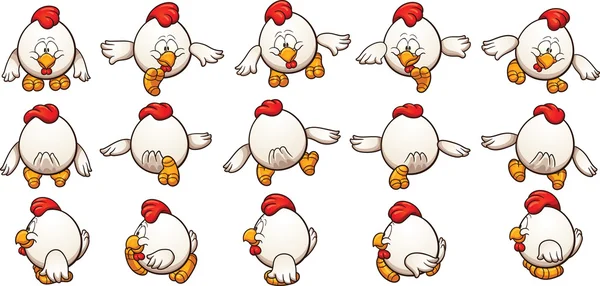 Cartoon poulet marche — Image vectorielle