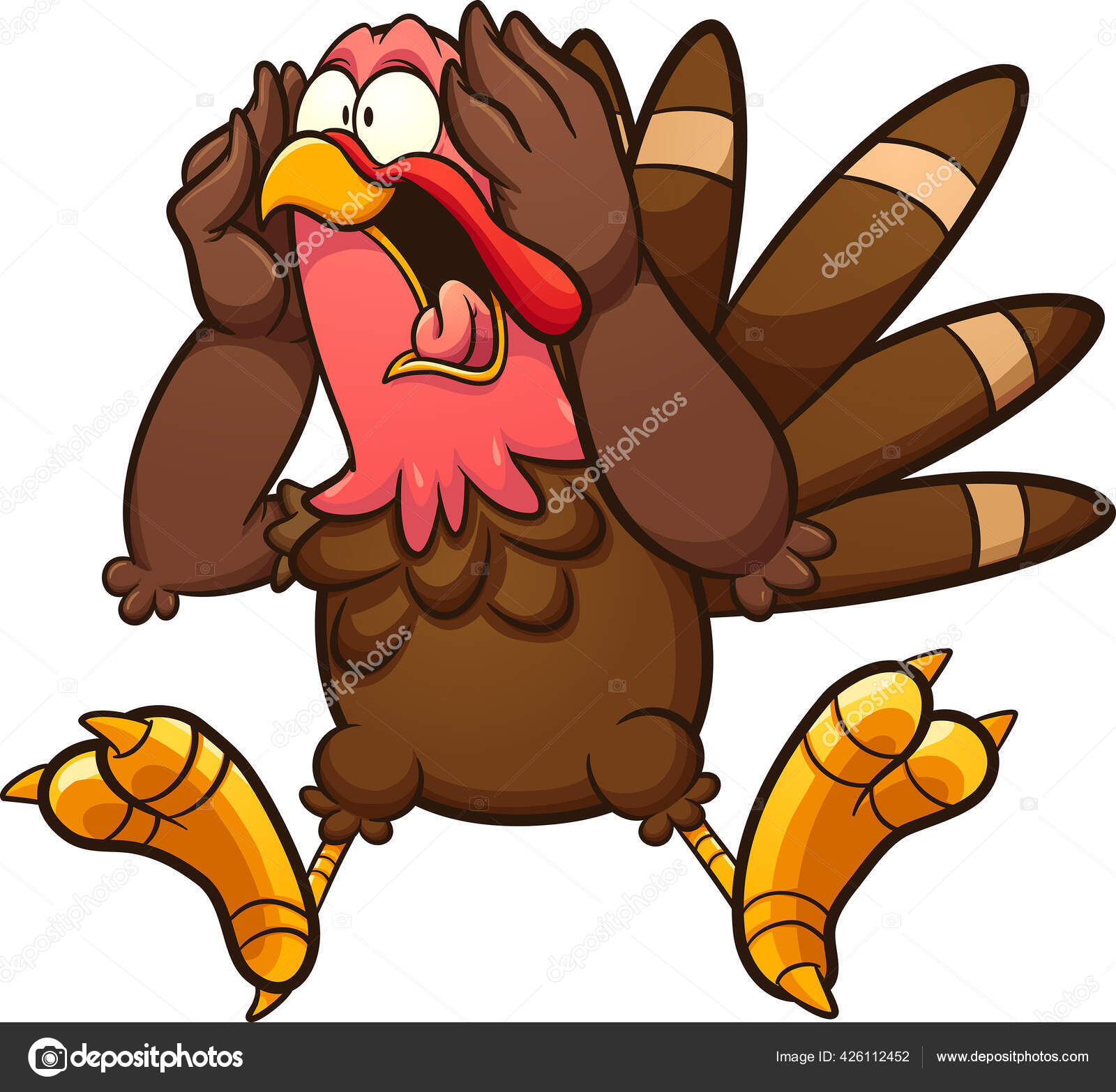 Fettrik Livredd Skrikende Kalkun Vektor Clip Art Illustrasjon Med Enkle  stockvektor © memoangeles #426112452, image size:1600x1566