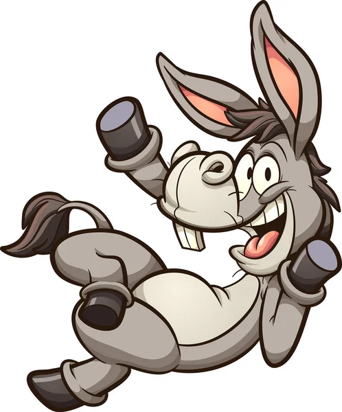 Cartoon Donkey Mule Lying Waving Happy Vector Clip Art Illustration Royalty Free Stock Illustrations
