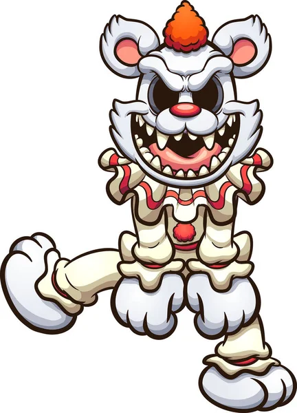 Mauvais Clown Ours Peluche Dansant Souriant Illustration Clip Art Vectoriel — Image vectorielle