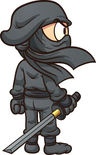 Ninja de dibujos animados — Vector de stock
