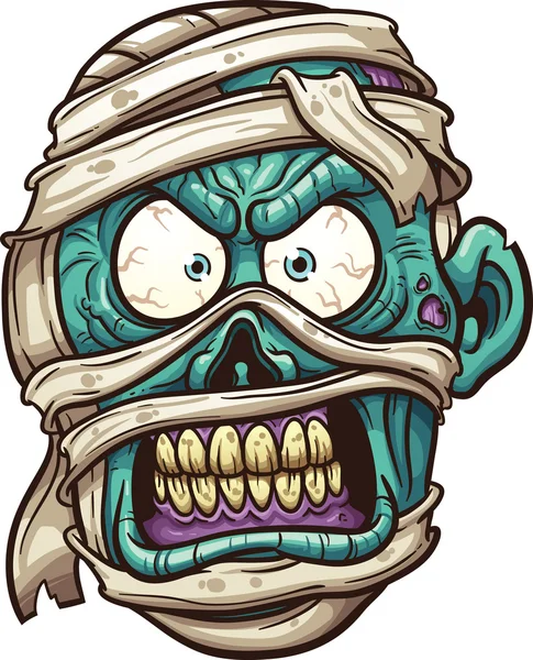Angry mummy face — Stock Vector