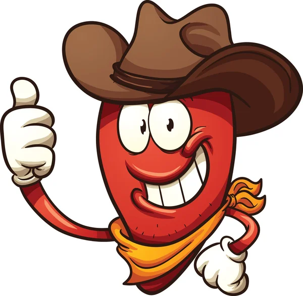 Cowboy chili pepper — Stock Vector
