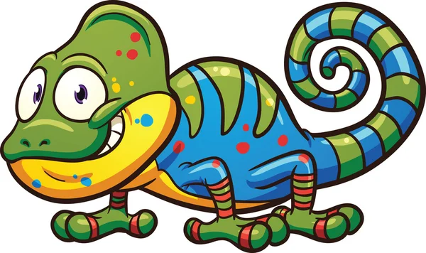 Kreslený chameleon — Stockový vektor