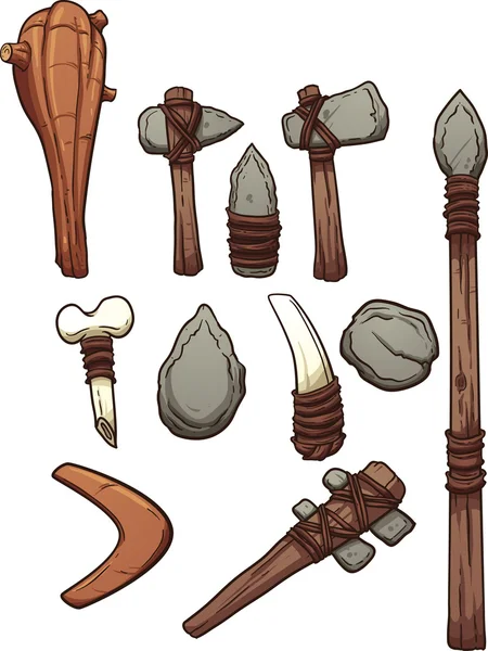 Prehistoric weapons — Stock Vector