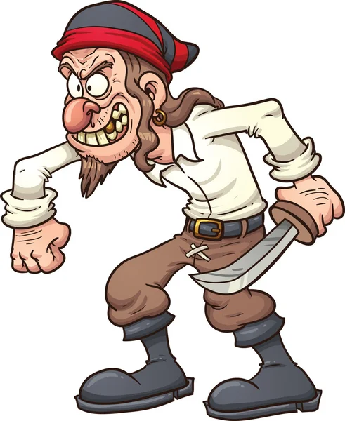 Cartoon pirate — Stock Vector