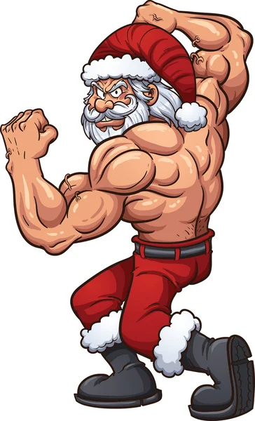 Santa Claus fuerte — Vector de stock