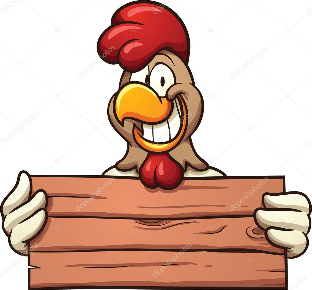 Chicken with sign