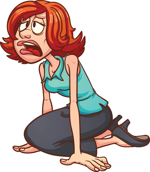 累了的卡通女人 — 图库矢量图片