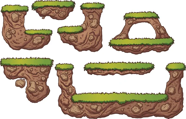 Plataformas de grama e sujeira — Vetor de Stock