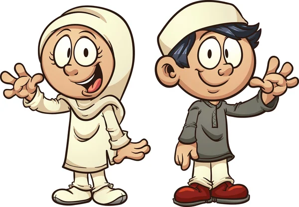 Muslim kids — Stock Vector