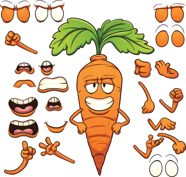 Zanahoria de dibujos animados — Vector de stock
