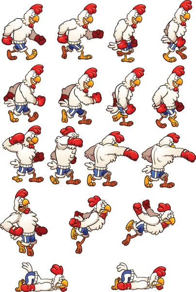 拳击鸡 — 图库矢量图片