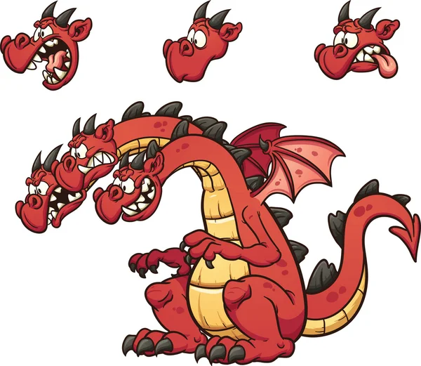 Dragón de dibujos animados — Vector de stock