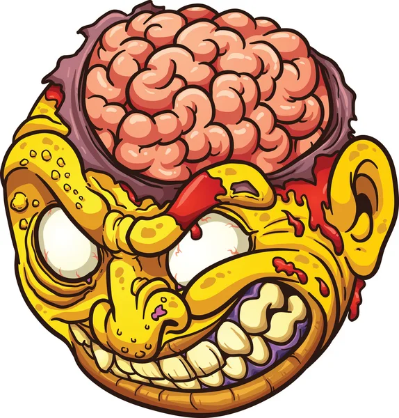 Vektorgrafiken Zombie Kopf Mit Gehirn Vektorbilder Zombie Kopf Mit Gehirn Depositphotos