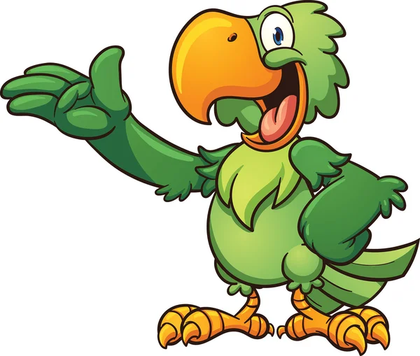 Zielona papuga — Wektor stockowy