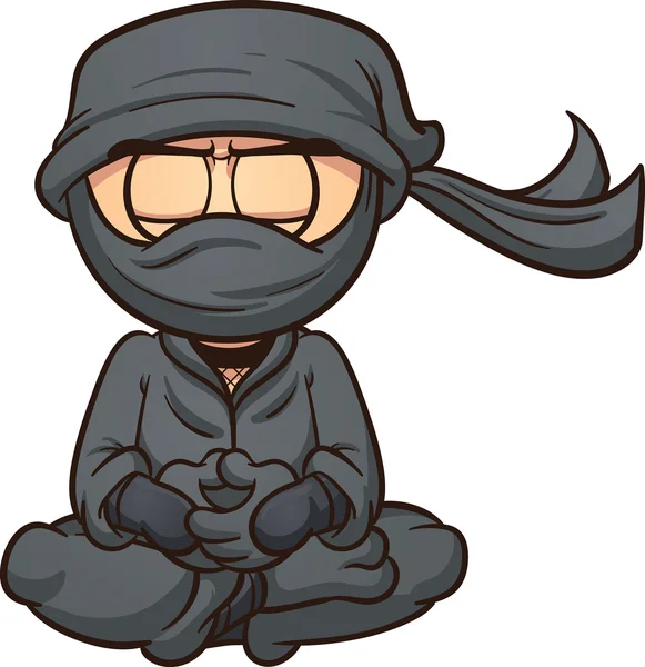 Ninja de dibujos animados — Vector de stock