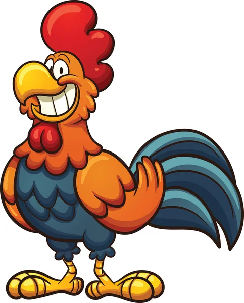 Gallo de dibujos animados — Vector de stock