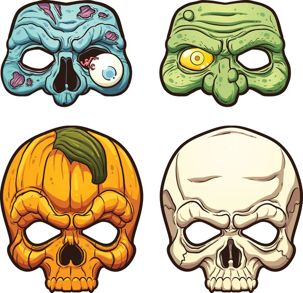 Masques Halloween — Image vectorielle