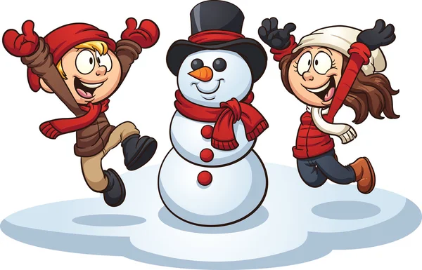 Winter kids — Stock Vector