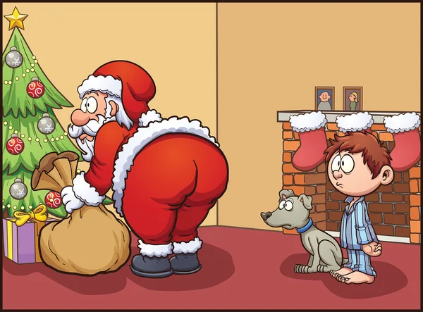 Толстый Санта-Клаус — стоковый вектор