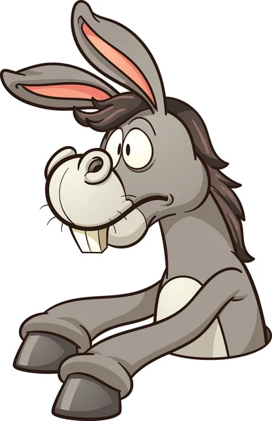 Burro atrapado en un agujero — Vector de stock