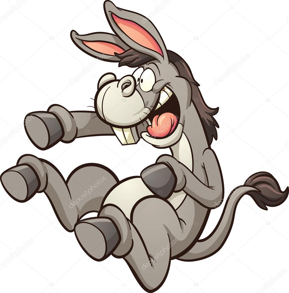 Laughing cartoon donkey