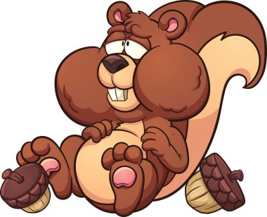 Şişman karikatür sincap