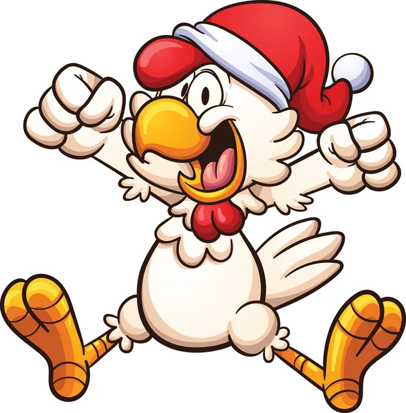 Happy christmas chicken — Stock Vector