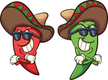 Mexican chili peppers clipart