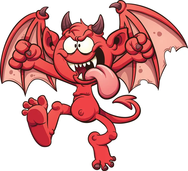 Diablo de dibujos animados malvado — Vector de stock