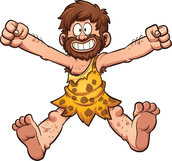 Happy cartoon caveman