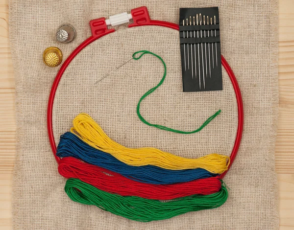 Bright embroidery accessories — Stock Photo, Image