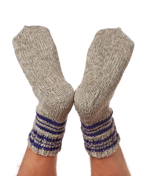 Warme gebreide sokken — Stockfoto