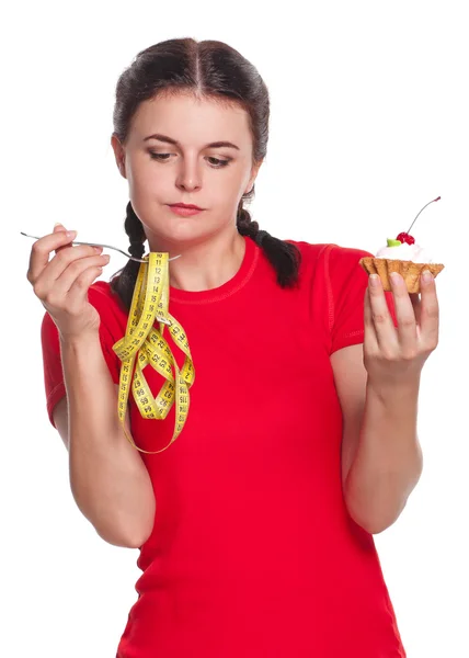 Menina jovem com fome — Fotografia de Stock