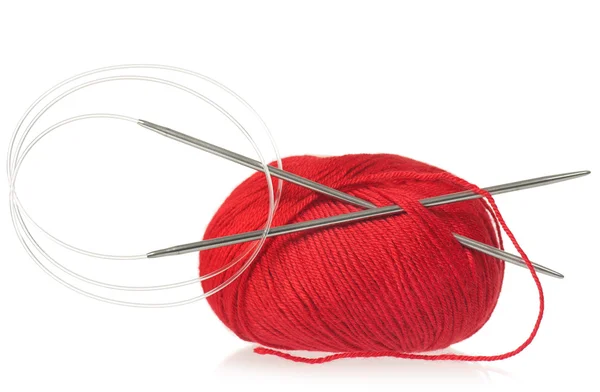 Red yarn threads — Stock Photo, Image