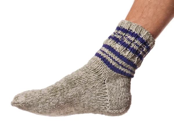 Knitted warm sock — Stock Photo, Image