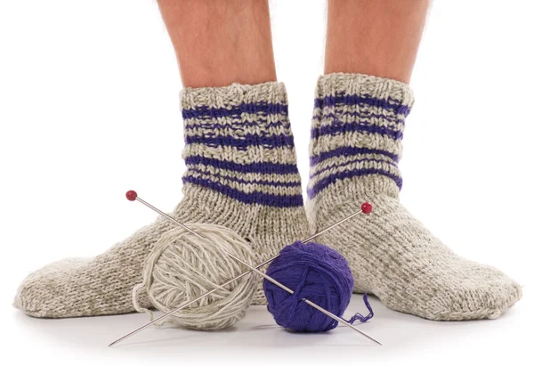 Knitting socks — Stock Photo, Image