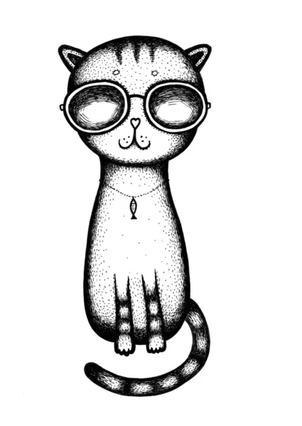 手画的猫 — 图库照片