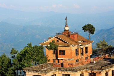 Himalayaların - güzel manzara Nagarkot gündoğumu Nepal seyahat