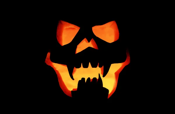 Halloween-Kürbismaskenlampe — Stockfoto