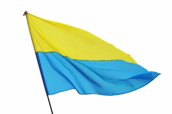 Bandera azul amarilla de Ucrania - objeto sobre fondo blanco — Foto de Stock